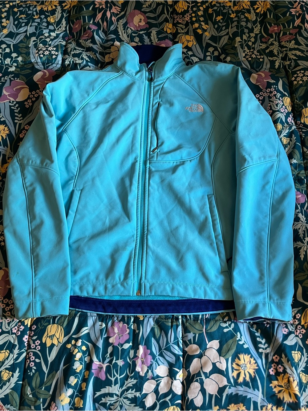 The North Face Women's Aqua Blue Soft Shell Jacket Size XL